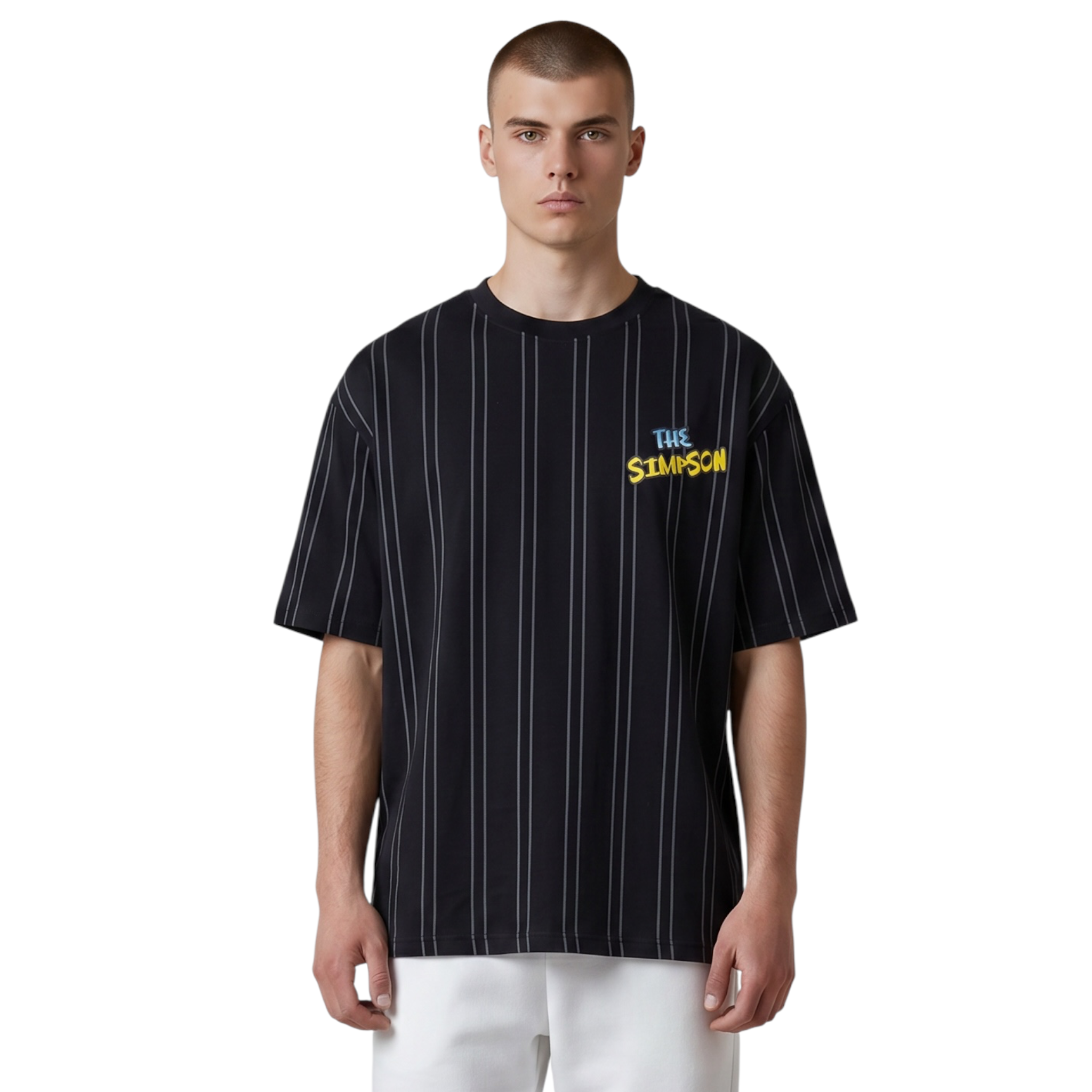 "Trap Simpson" Pinstripe Tee